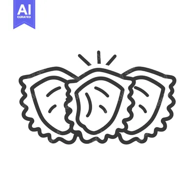 Aset premium populer: Simple graphic illustration featuring a cluster of filled food pieces