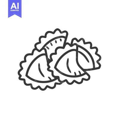Aset premium populer: Simple outlined illustration depicting three filled semi circular food
