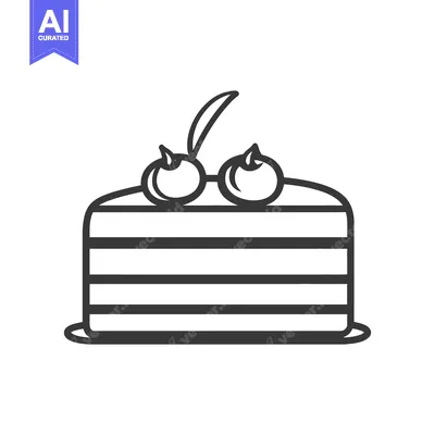 Aset desain premium: A layered cake decorated with two cherries on the top