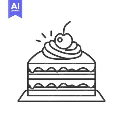 Aset premium populer: A sliced cake with a cherry topping on a white plate