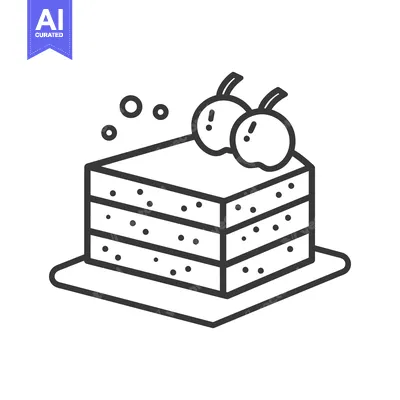 Aset desain premium: A simple three layered cake topped with two cherries
