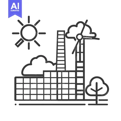 An industrial factory is utilizing green and sustainable energy source