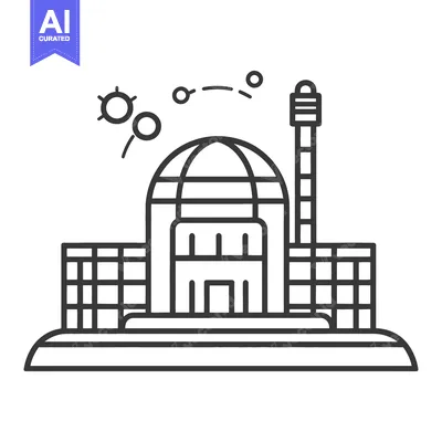 A diagram depicts a building with a dome and smokestack