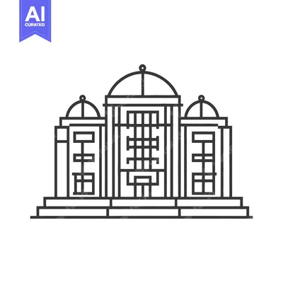Popular premium asset: A line drawing depiction of an elegant building structure