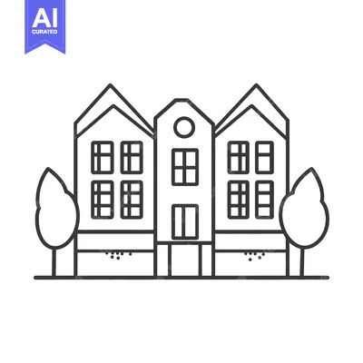 Popular premium asset: Three connected buildings and two trees are displayed as a graphic