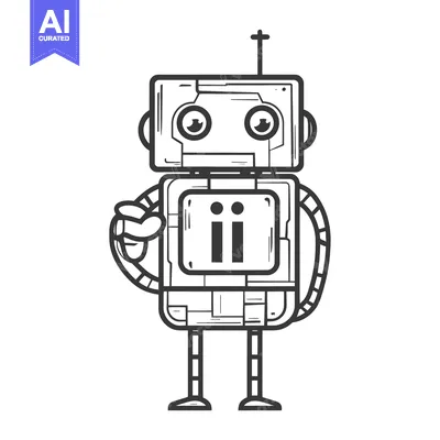 Premium design asset: Cartoon Robot with Large Eyes and Antenna