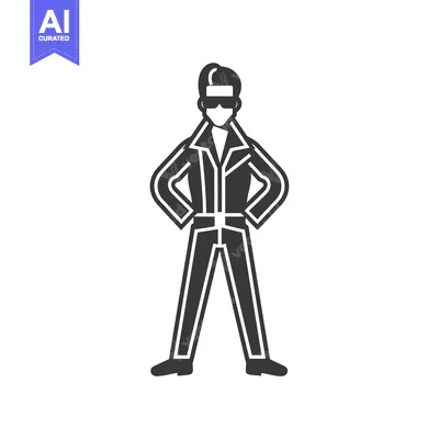 Popular premium asset: Black and White Icon of a Man in a Leather Jacket