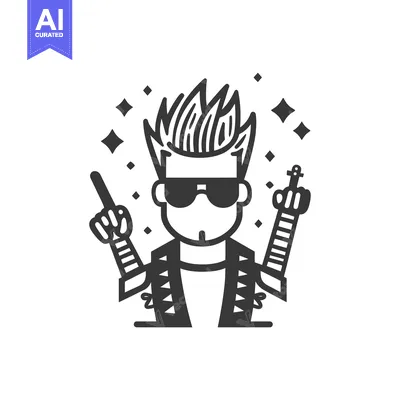 A Cool Dude with Spiky Hair and Sunglasses, Wearing a Vest