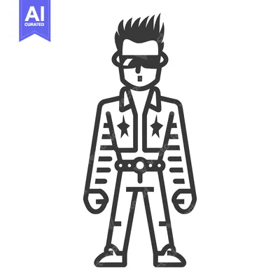 Aset premium populer: Cartoon Illustration of a Person Wearing Sunglasses and a Jacket with