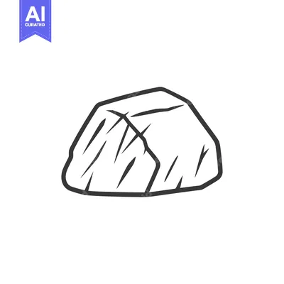 Aset premium populer: A detailed image of a single rock on a white background
