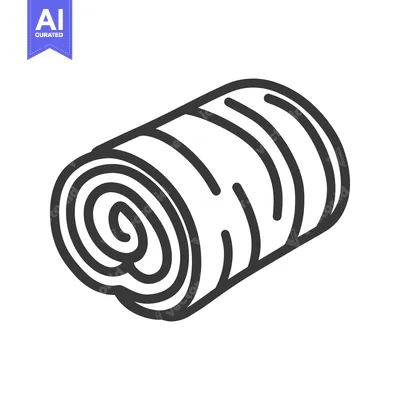 Aset premium populer: An illustration depicting a rolled and cylindrical textured object wit