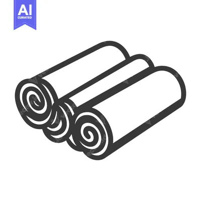 Premium design asset: Three Rolled Items Displayed Together With Overlapping Arrangement