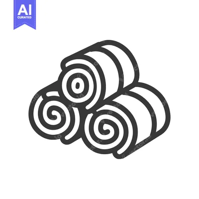 Aset desain premium: Illustration of a pile of cylindrical rolled up items