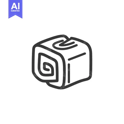 Popular premium asset: Detailed line art depicting a cube shaped pastry slice