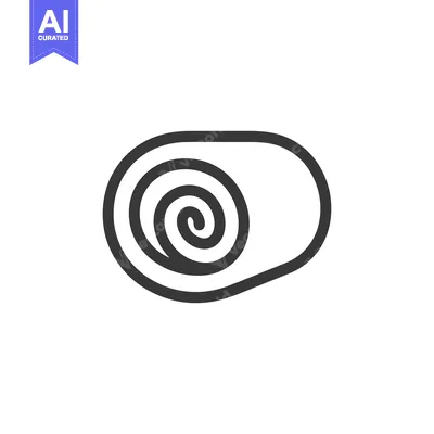 Aset premium populer: A stylized illustration of a coiled roll with an oblong shape