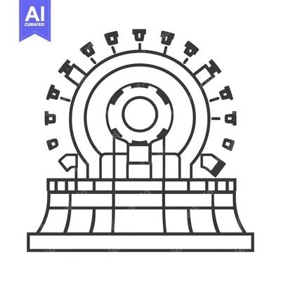 Aset premium populer: An illustrative design depicts an industrial rotary electrical compone