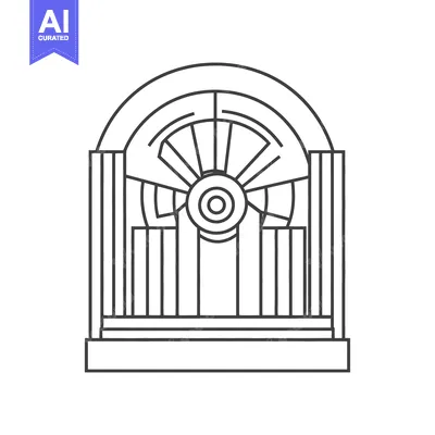 Aset desain premium: Illustration of a circular design within a rectangular window