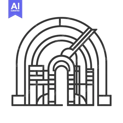 Aset premium populer: An abstract and geometric illustration of an architectural form