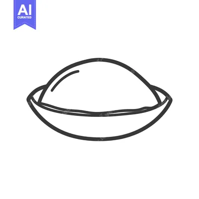 Aset desain premium: A simple line drawing depicts a bowl with contents inside