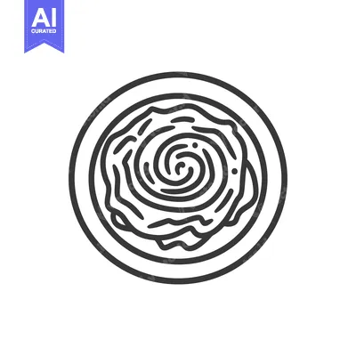 Aset premium populer: A black and white illustration of food on a plate
