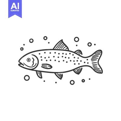 Aset premium populer: An illustrated outline depicts a fish swimming among bubbles