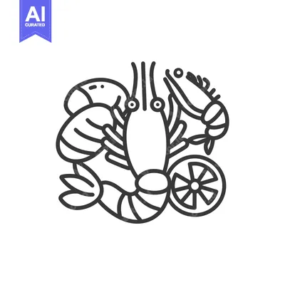 Aset premium populer: An artistic monochrome illustration depicting various types of shellfi