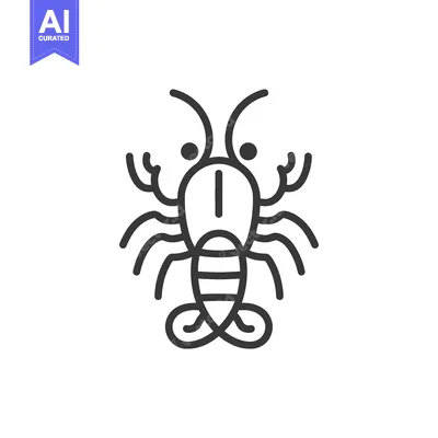 Aset desain premium: A simple illustration of a crustacean with multiple legs and antennae