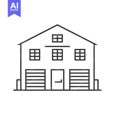 Popular premium asset: A simple illustration of a two story warehouse building outline
