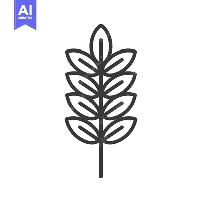 Aset premium populer: A stylized illustration depicting a plant with several leaves