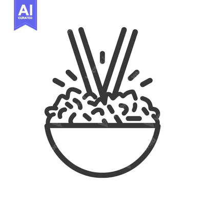 Popular premium asset: A simple black and white image depicts food and chopsticks