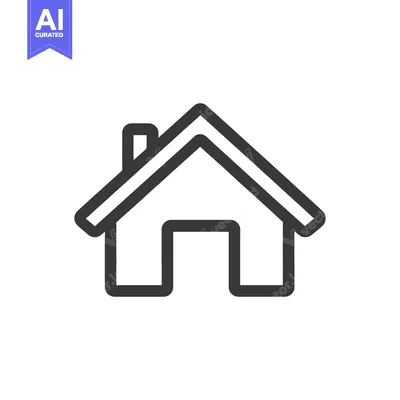Aset desain premium: A simple outline depiction of a residential dwelling structure