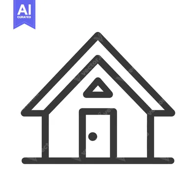 Aset premium populer: Simple illustration of a small building with a triangular roof