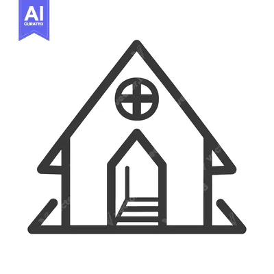 Aset premium populer: A simple outline drawing depicting a triangular building structure