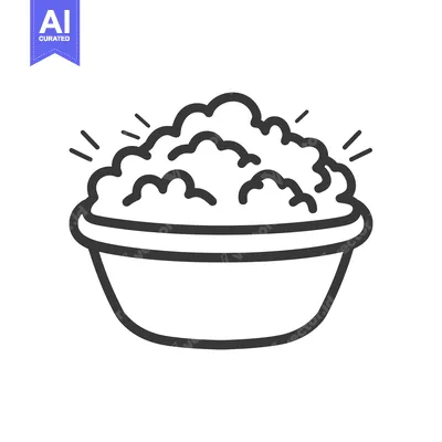 Premium design asset: A bowl filled with fluffy food with radiating lines around it