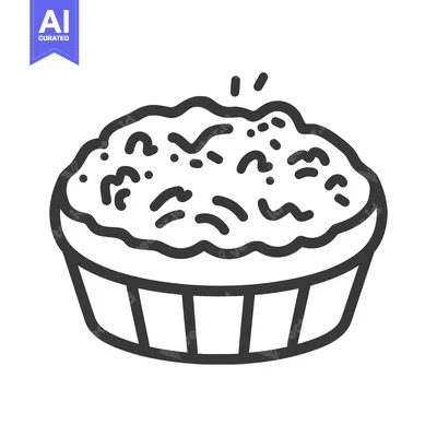 Premium design asset: An illustration shows a bowl filled with cooked food serving
