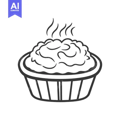 Premium design asset: A steaming bowl filled with a fluffy and warm prepared food