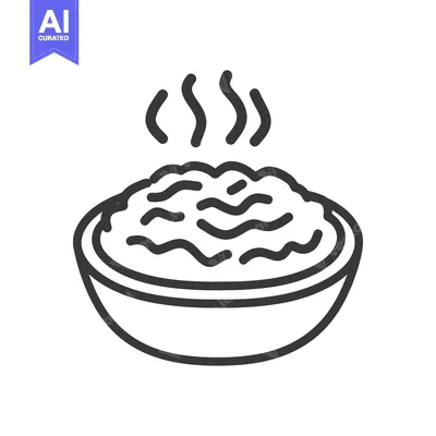 Premium design asset: A steaming bowl containing a cooked and served food item