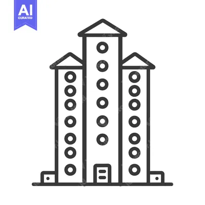 Aset desain premium: Simple illustration of a modern urban residential architecture complex