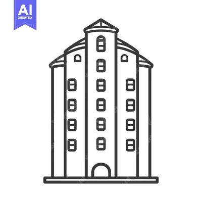 Premium design asset: A Simple Architectural Illustration Of A Tall Building Structure