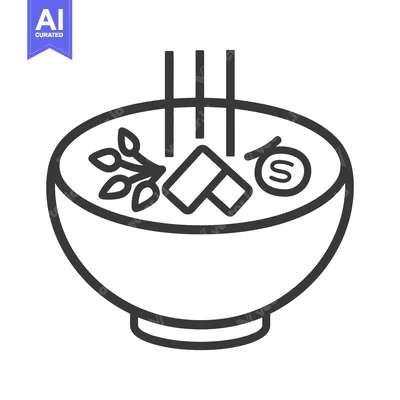Popular premium asset: Detailed illustration depicting a bowl of delicious Asian soup
