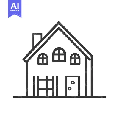 Premium design asset: Simple Line Drawing Depicts the Outline of a Home