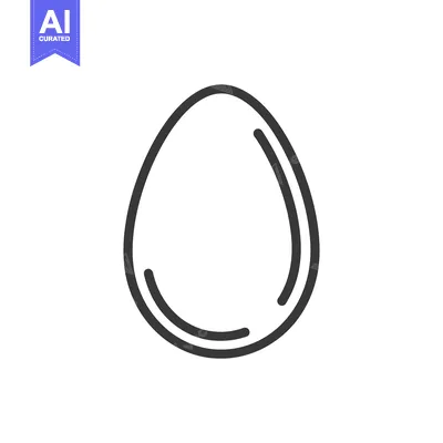 Aset premium populer: A Simple Outline Depicting the Shape of an Egg