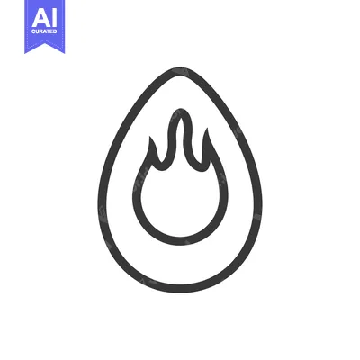 Aset premium populer: A simple line drawing depicting a stylized flame icon
