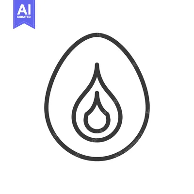 Aset desain premium: An abstract line drawing of a flame inside an egg shape