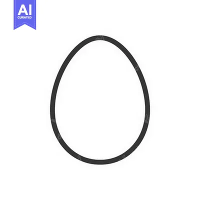 Aset premium populer: Simple line drawing depicts an egg shape with a dark outline