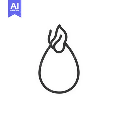 Premium design asset: A simple minimal illustration depicting a flame and teardrop shape