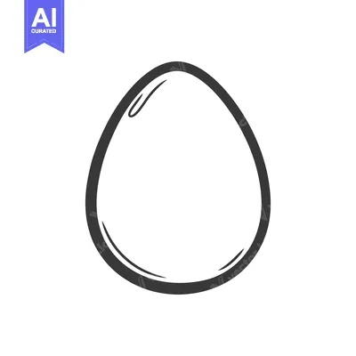 Popular premium asset: A simple black and white drawing depicting an egg shape