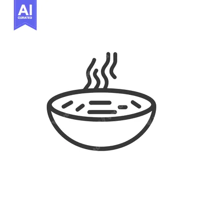 Aset premium populer: A steaming bowl of food with visible line art details