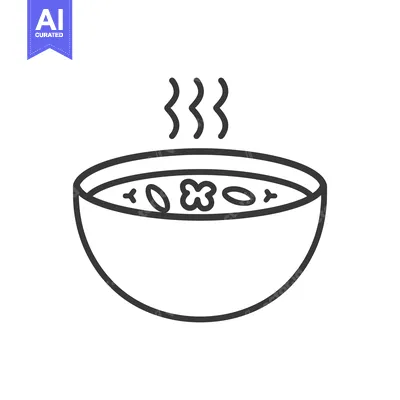 Aset premium populer: A steaming bowl of soup containing pieces of vegetables