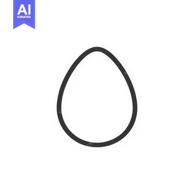 Aset premium populer: A black outline forms the shape of an egg on white